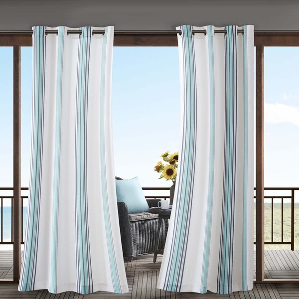 Madison Park Bolinas Printed Stripe 3M Scotchgard Outdoor Panel