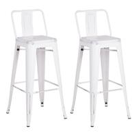 24 Inch Industrial Metal Barstool (Set of 2)