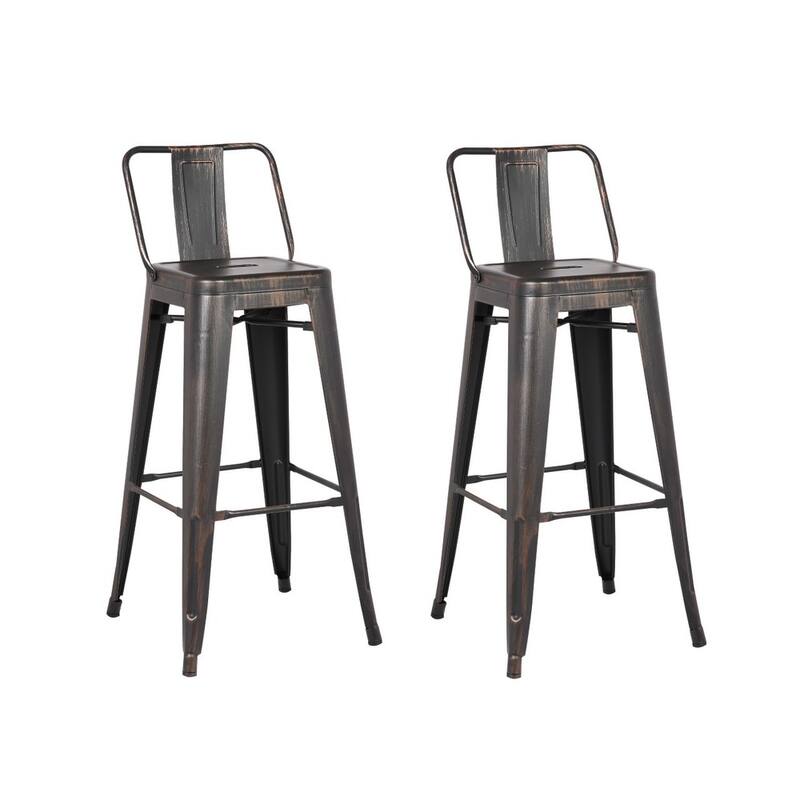 AC Pacific 24 Inch Metal Barstool Set of 2 - Set of 2 - Rust - Counter Height