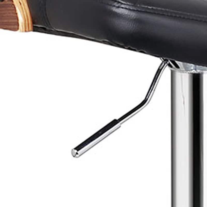 Mid Century Modern Wood/ Metal Adjustable Swivel Barstool