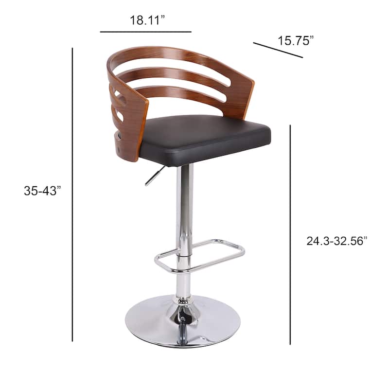 Bentwood Modern Contemporary Adjustable Bar Stool