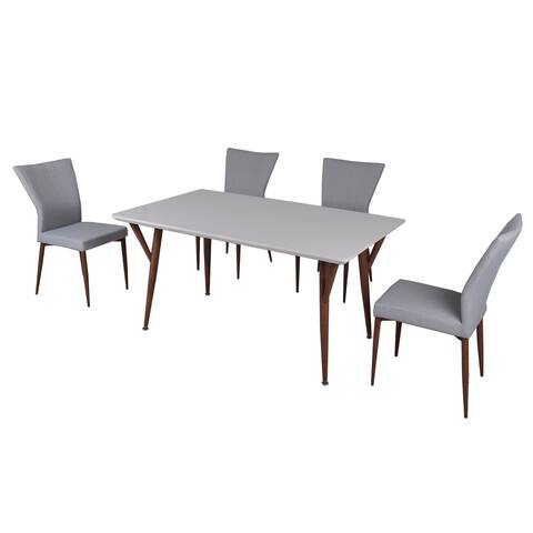 Carson Carrington Bryne Glossy White 5 Piece Dining Set