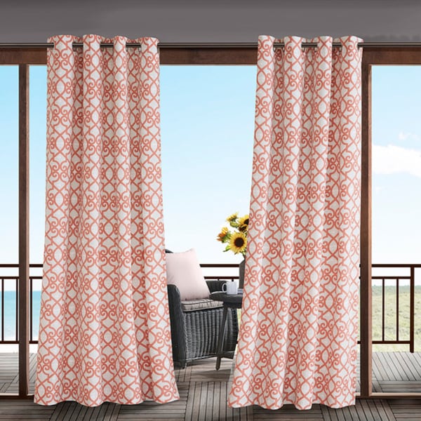 Madison Park Crystal Printed Outdoor Grommet Top Window Curtain Panel