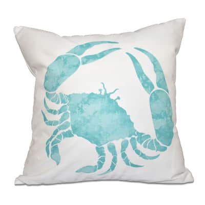 Crab Animal Print 18 x 18-inch Outdoor Pillow