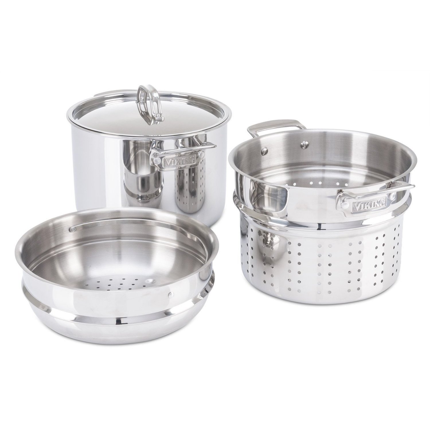 Viking 3Ply MultiCooker/ Pasta Pot with Bonus Steamer 8 Silver 8