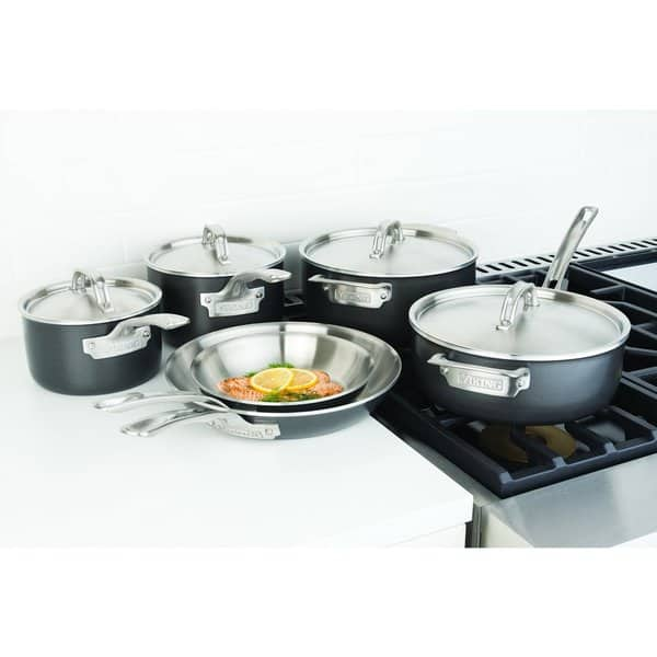 Viking Hard Stainless 5 Ply Cookware With Hard Anodized Exterior And Stainless Interior 10 Pc Cookware Set