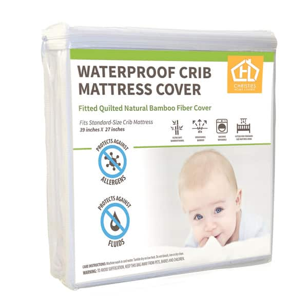 slide 2 of 7, AC Pacific Waterproof Bamboo Terry Crib Mattress Cover