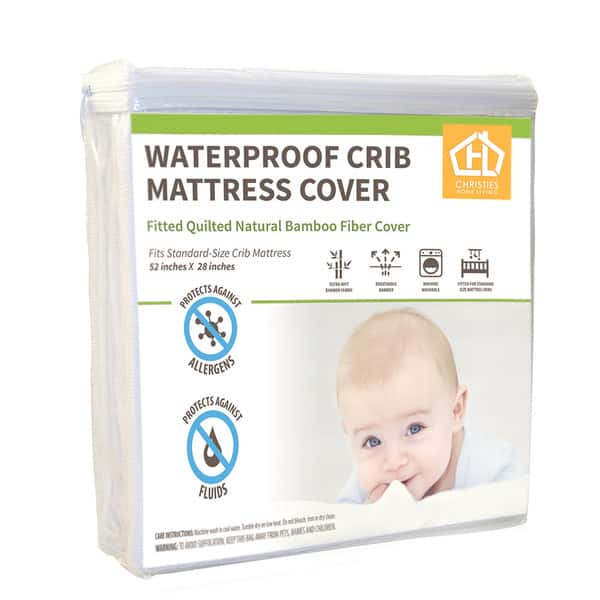 slide 2 of 7, AC Pacific Waterproof Bamboo Terry Crib Mattress Cover