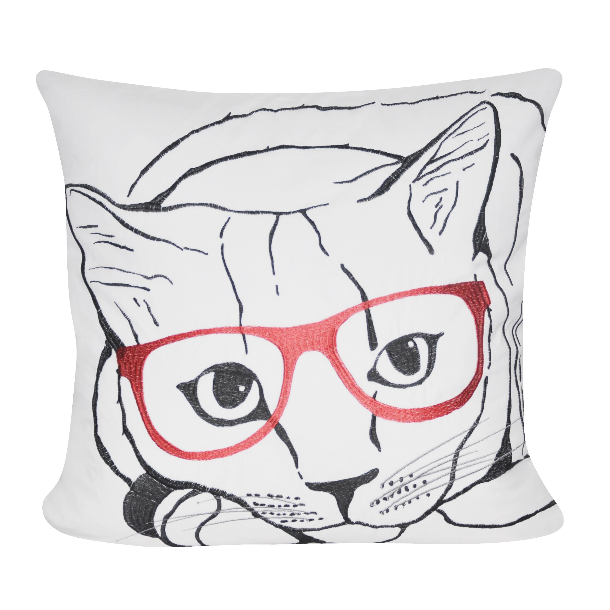 Shop Loom And Mill 22 X 22 Inch Cat With Glasses Decorative Pillow