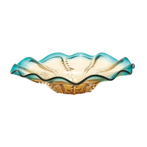 Glass Amber Blue Dish 18-inch, 5-inch