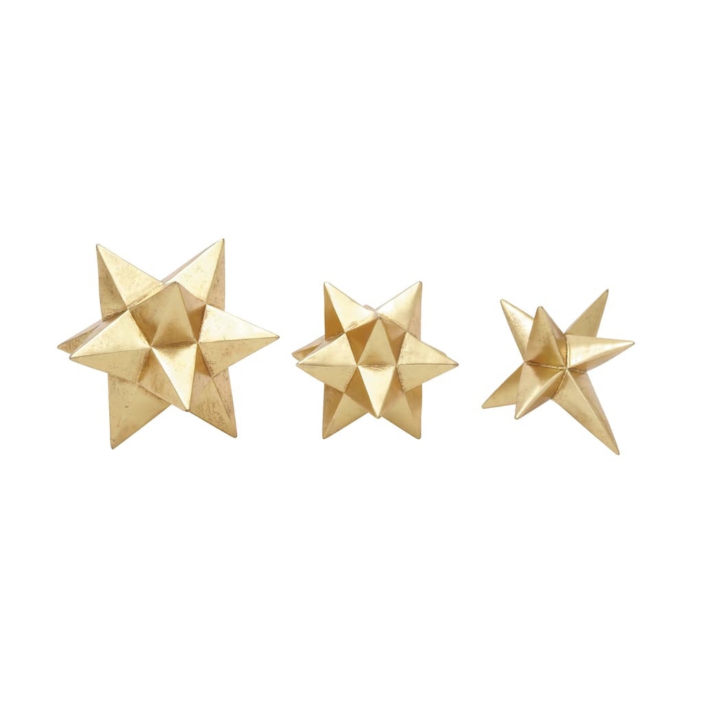 Gold Star Figurine (Set Of 3)