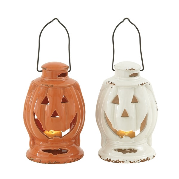 2 Assorted Ceramic Halloween Lantern