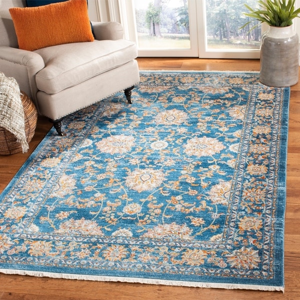 Safavieh Vintage Persian Turquoise/ Multi Distressed Silky Rug - 4' x 6'