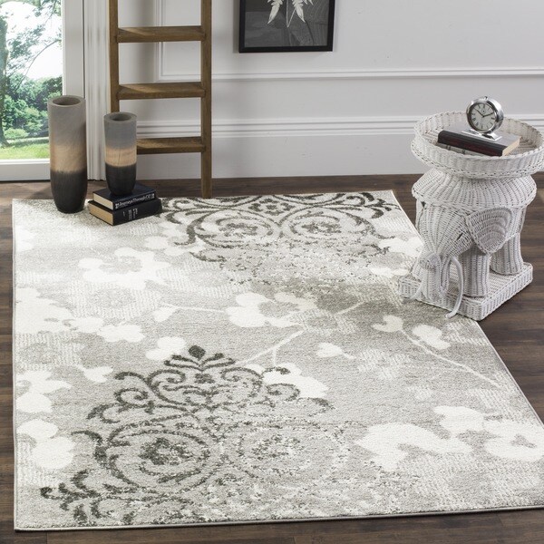 Safavieh Adirondack Vintage Damask Silver/ Ivory Large Area Rug (11' x 15') - 11' x 15'