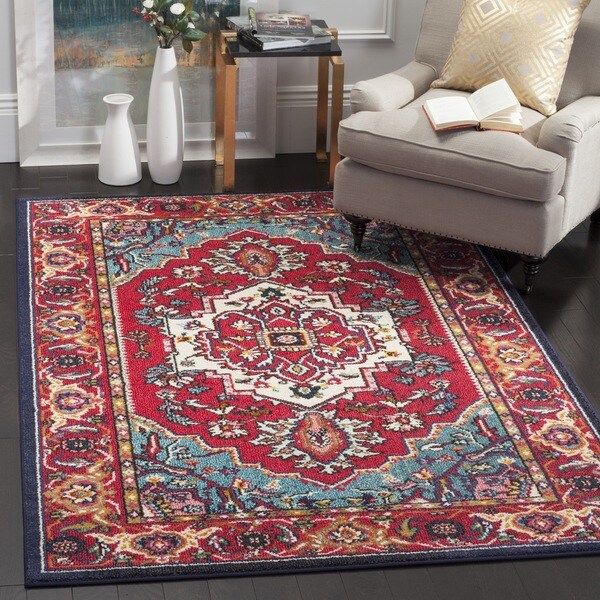 Safavieh Monaco Oriental Bohemian Red Turquoise Rug 12 X 18 Safavieh Monaco Oriental Bohemian Red Turquoise Rug 12 X27 X