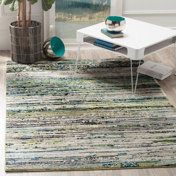 Safavieh Porcello Modern Cream/ Green Rug - 6' x 9'