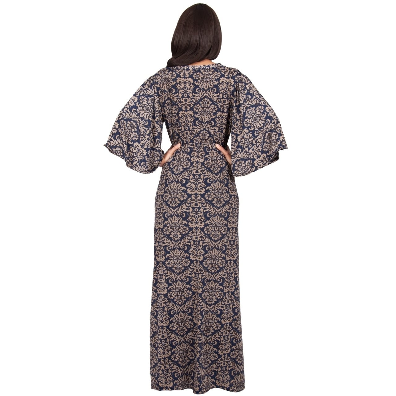 v neck kimono dress