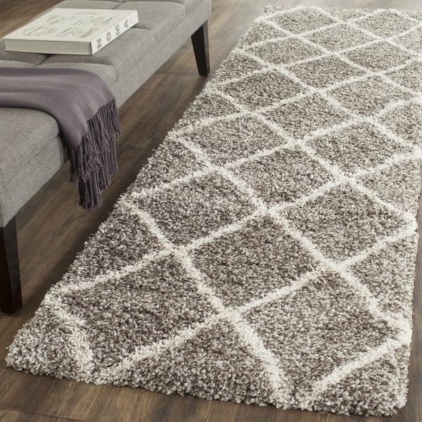 Safavieh Hudson Diamond Grey Ivory Runner 2 3 X 10 Safavieh Hudson Diamond Grey Ivory Runner 2 X27
