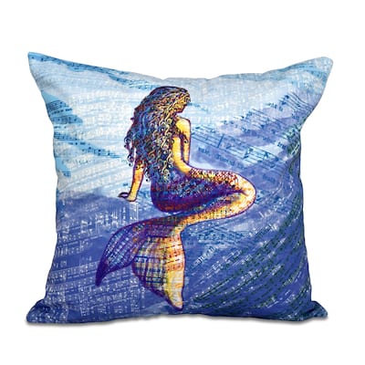 Mermaid Geometric Print 20 x 20-inch Outdoor Pillow