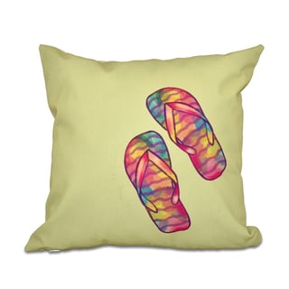 Rainbow Flip Flops Geometric Print 20 x 20-inch Outdoor Pillow - Bed ...