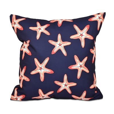 Soft Starfish Geometric Print 18 x 18-inch Outdoor Pillow