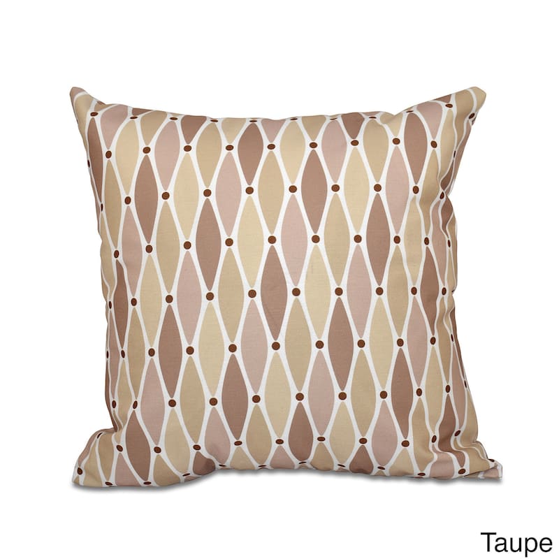 Wavy Geometric Print 18 x 18-inch Outdoor Pillow - Taupe