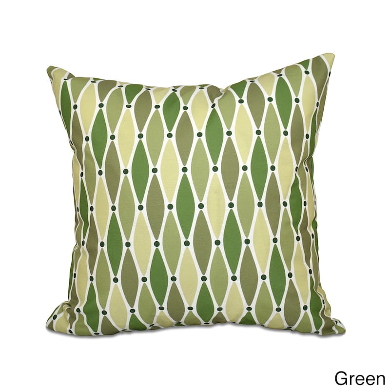 Wavy Geometric Print 18 x 18-inch Outdoor Pillow - Green