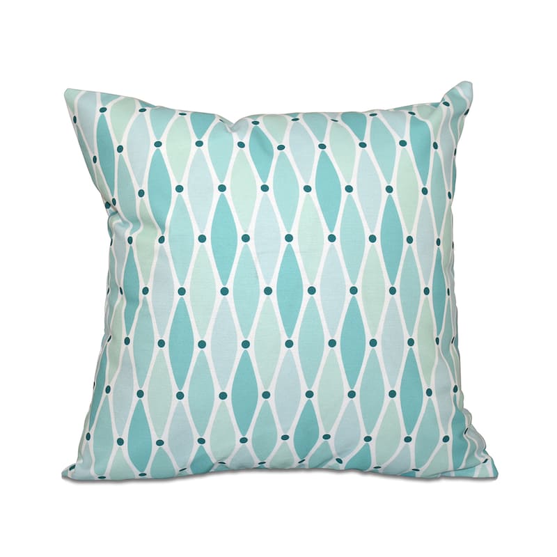 Wavy Geometric Print 18 x 18-inch Outdoor Pillow