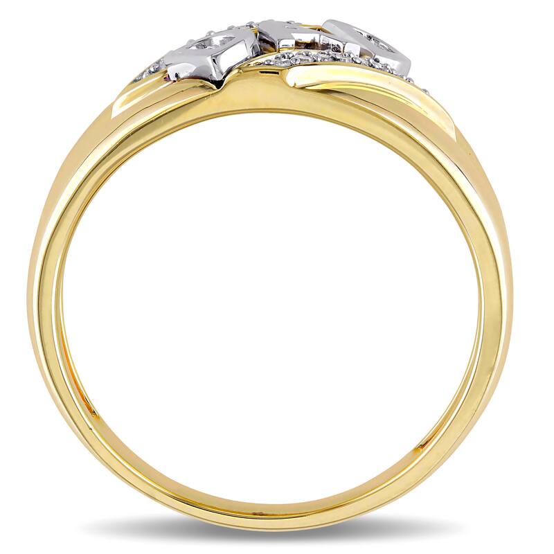 Miadora 10k Yellow Gold Diamond Accent Mens Dad Ring - White