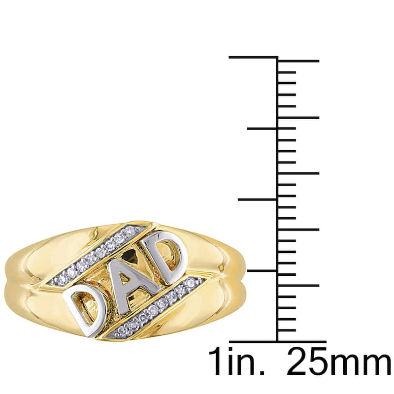 Miadora 10k Yellow Gold Diamond Accent Mens Dad Ring - White