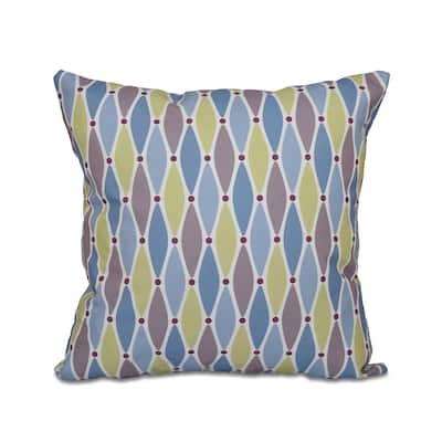 Wavy Splash Geometric Print 18 x 18-inch Outdoor Pillow