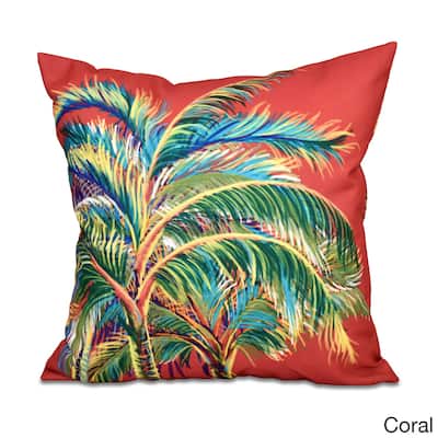 Vacation Floral Print 18 x 18-inch Outdoor Pillow
