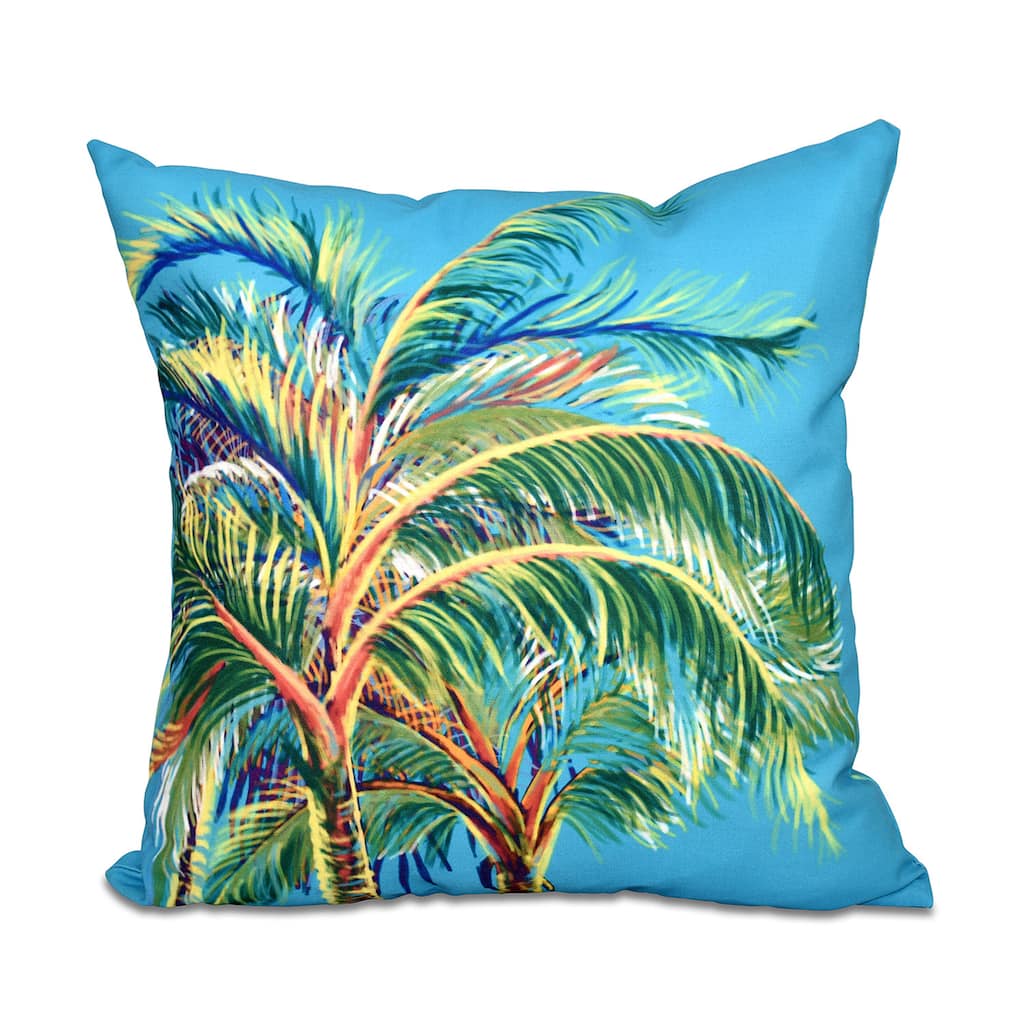 Vacation Floral Print 18 x 18-inch Outdoor Pillow