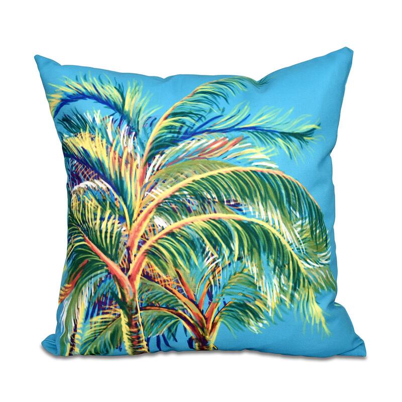 Vacation Floral Print 18 x 18-inch Outdoor Pillow