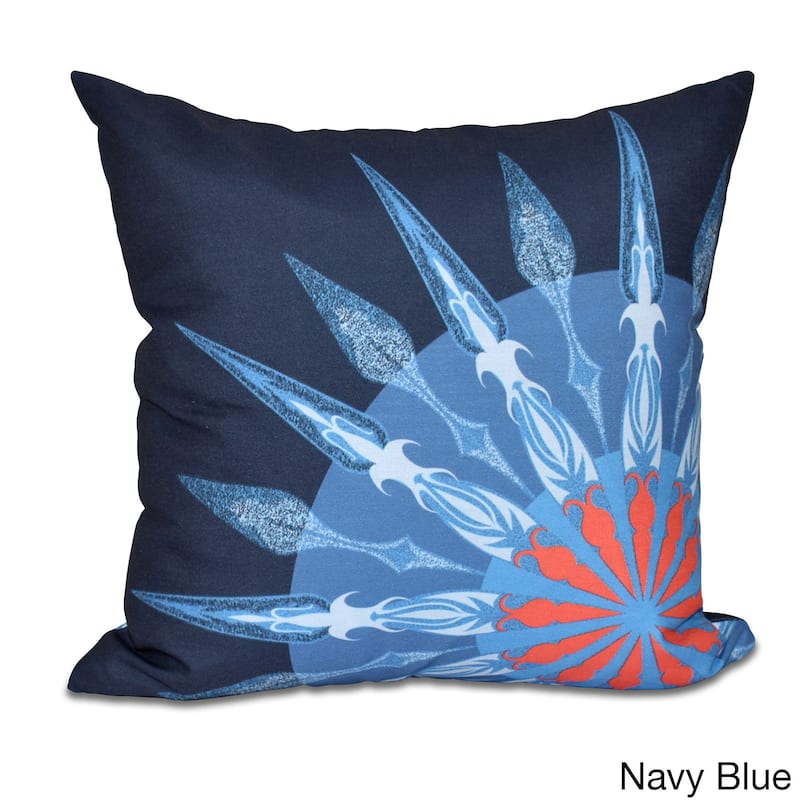 Sailor's Delight Geometric Print 18 x 18-inch Outdoor Pillow - Navy