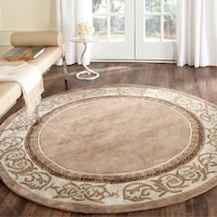 Safavieh Hand Hooked Total Perform Mocha Ivory Acrylic Rug 8 Safavieh Hand Hooked Total Perform Mocha Ivory Acrylic 6 Foot Round Rug