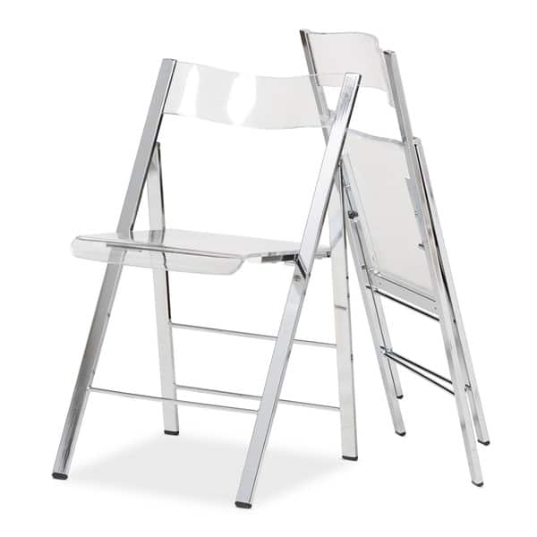 slide 3 of 4, Porch & Den Tallulah Acrylic Folding Chairs (Set of 2) Clear