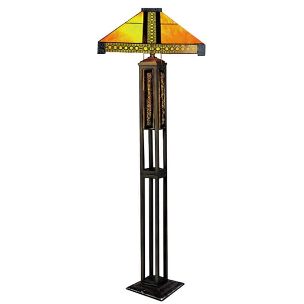 Poncha 2-light Amber 65 Inch Tiffany-style Floor Lamp - Free ... Poncha 2-light Amber 65 Inch Tiffany-style Floor Lamp - Free ...