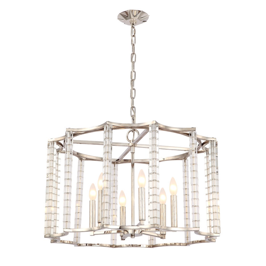 Crystorama Carson Collection 6-light Polished Nickel Chandelier - Chandeliers For Bedrooms by Overstock.com