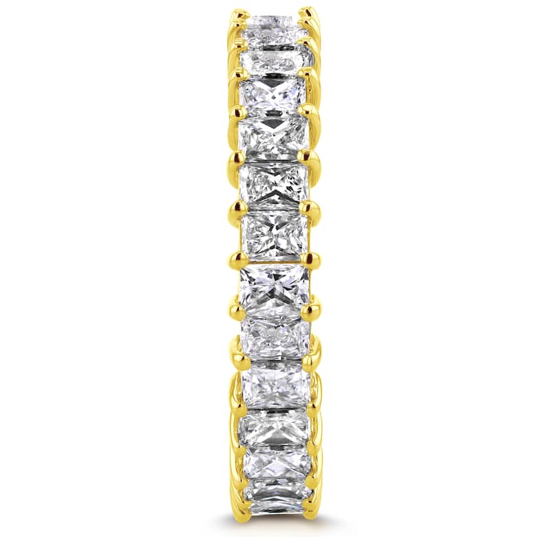 Kobelli 3.79 Carat Natural Diamond 14k Solid Yellow Gold Princess Baguette Diamond Eternity Ring