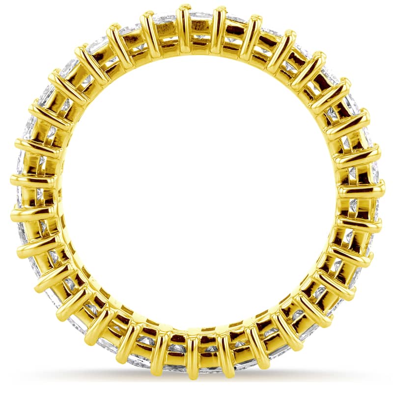 Kobelli 3.79 Carat Natural Diamond 14k Solid Yellow Gold Princess Baguette Diamond Eternity Ring