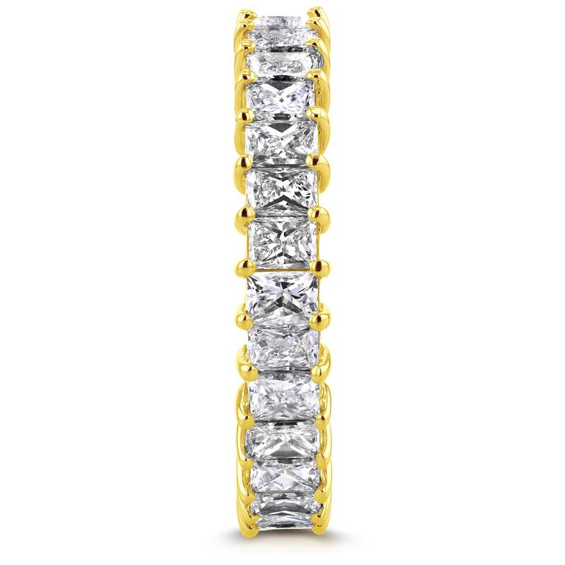 Annello by Kobelli 14k Yellow Gold 3 7/8ct TDW Princess Baguette Diamond Eternity Band