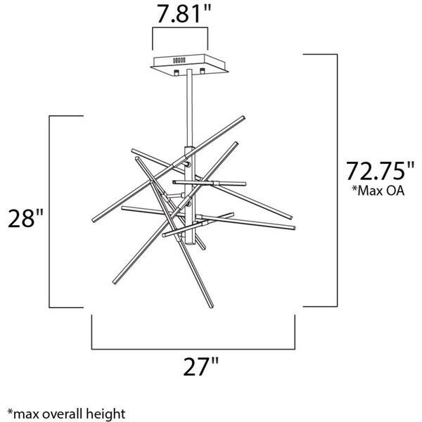 Kriss Kross-Single Pendant - Chrome