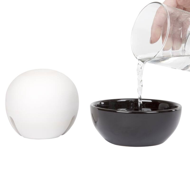 Set of 2 Portable Humidifiers - Non-Electric Humidifier Set for Home Office - Ceramic Apartment Essentials by Bluestone (Black)