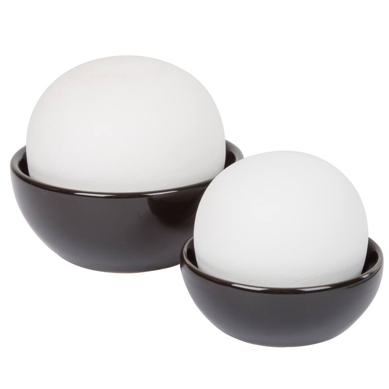 Set of 2 Portable Humidifiers - Non-Electric Humidifier Set for Home Office - Ceramic Apartment Essentials by Bluestone (Black)