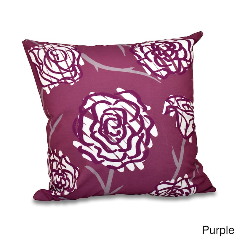 Spring Floral 2 Floral 20 x 20-inch Outdoor Pillow - Purple