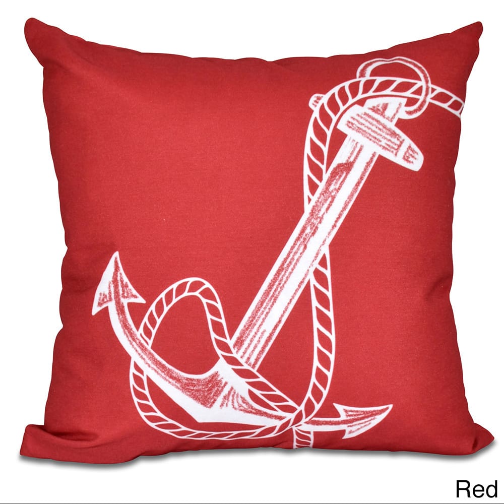 Anchored Geometric Print 20 x 20-inch Outdoor Pillow