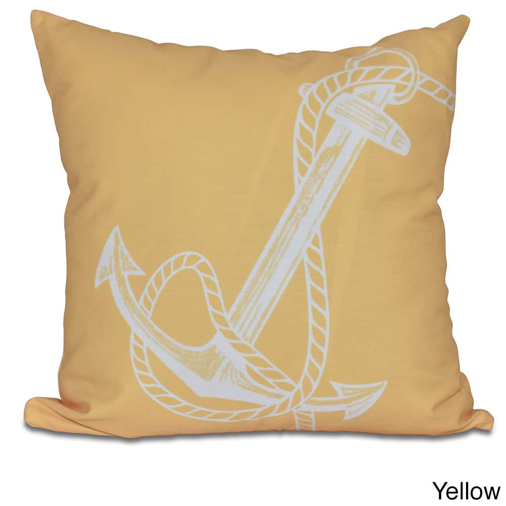 Anchored Geometric Print 20 x 20-inch Outdoor Pillow