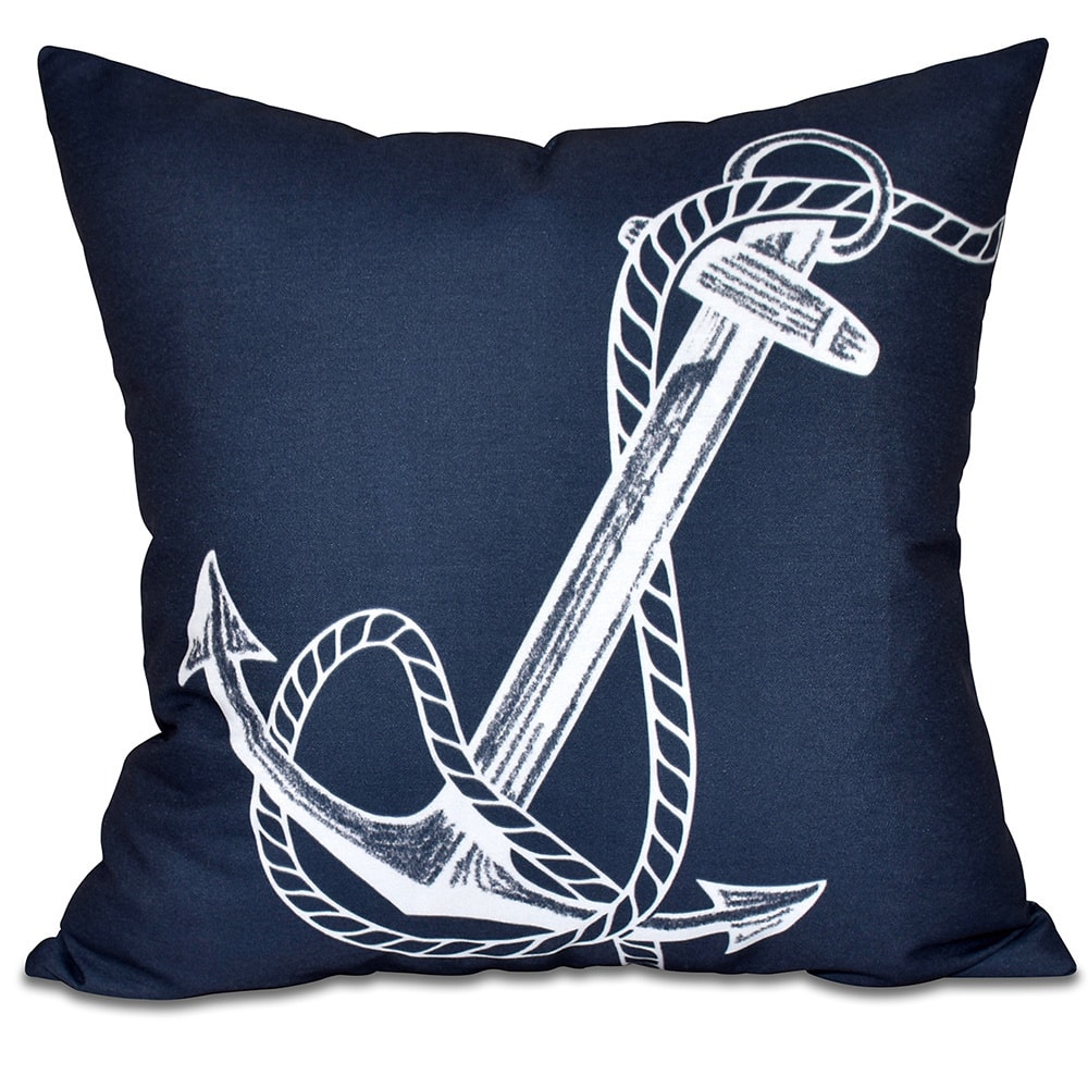 Anchored Geometric Print 20 x 20-inch Outdoor Pillow