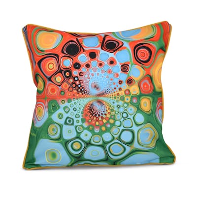 Psychedelic 70's Inside Out Designs Print 18 x 18-inch Pillow
